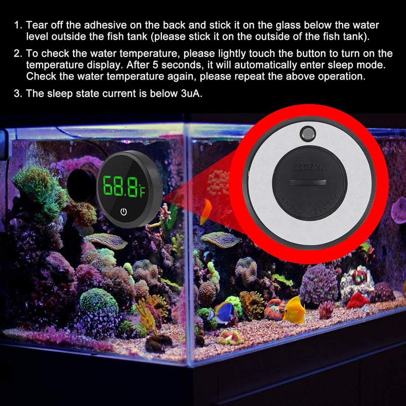 ACEIRMC 4pcs Fish Tank Digital Thermometer Accurate LED Display to ±0.9°F Tank Thermometer Aquarium Temperature Measurement Suitable for Fish, Axolotl, Turtle or Aquatic - Image 5